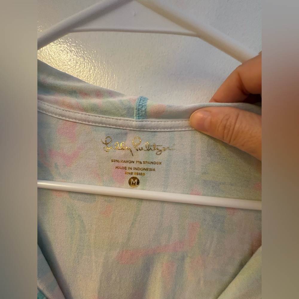Lilly Pulitzer Rylie UPF 50+ Hooded Cover-up Dress Sea Salt & Sun - Picture 11 of 12
